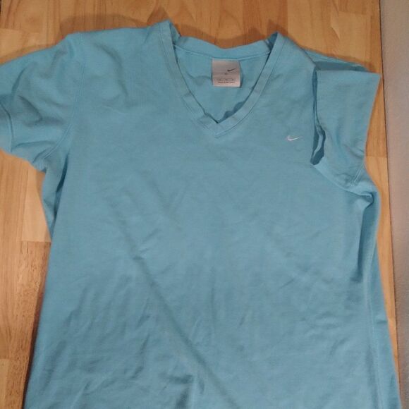 Vintage Nike Small Swoosh V-Neck T-Shirt - Picture 1 of 8